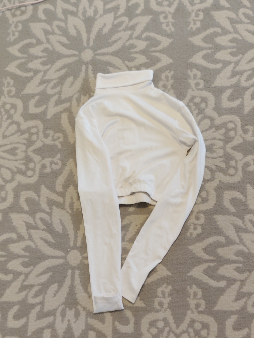 White Turtleneck Long-Sleeve Top - Kids